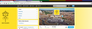 Sedes vacans anche su Twitter