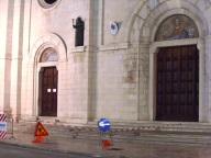 L'area del sagrato di San Cetteo, interessata dai lavori di messa in sicurezza