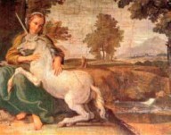 Vergine e unicorno, Domenichino (1581-1641). Palazzo Farnese, Roma.